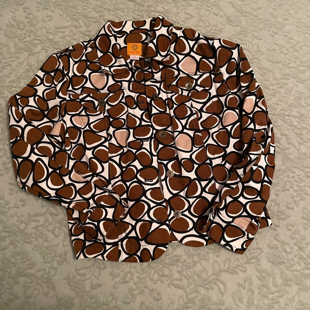 Ruby Rd. Bold Patterned Jean Jacket - image 1
